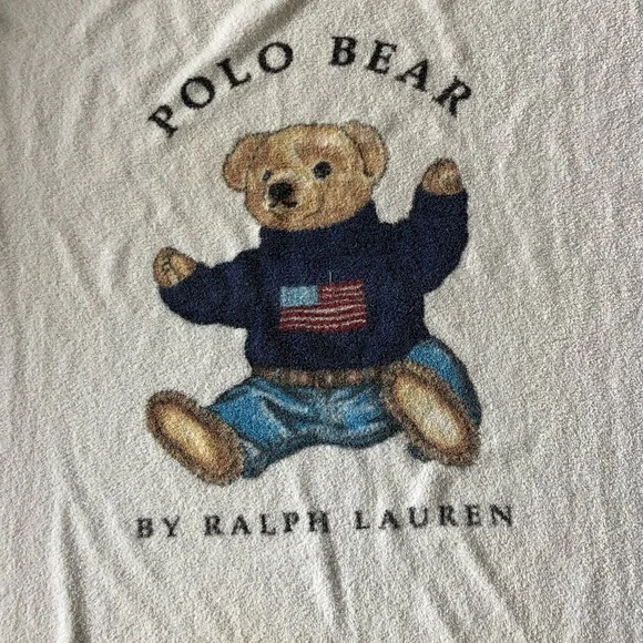 Polo Bear Ralph Lauren Oversize Beach Towel Vintage - Picture 3 of 6